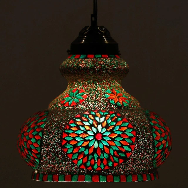 Lampe à suspension en mosaïque turque faite main