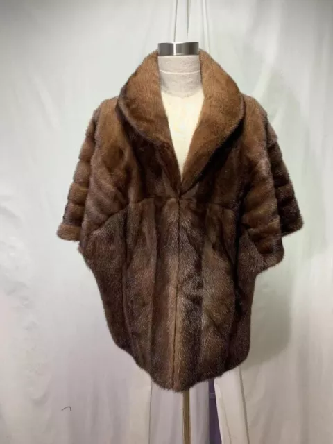 Free Shippin Forever Popular 100% Real Usa Mink Lady Fur Stole In Demibuff Color