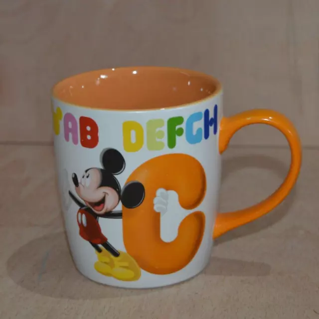 Mickey Mouse Mug Disneyland Paris Letter C Multicoloured Orange