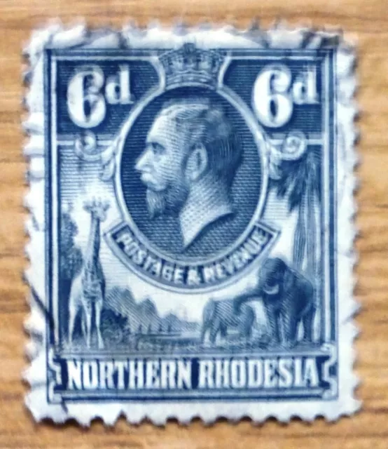 1925 Northern Rhodesia Used/cancelled Stamp 6d SG 7  Item C-3322