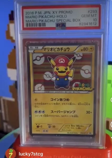 PSA 10 2016 Japanese Mario Pikachu 293/XY-P Special Box XY Promo Pokemon Card!