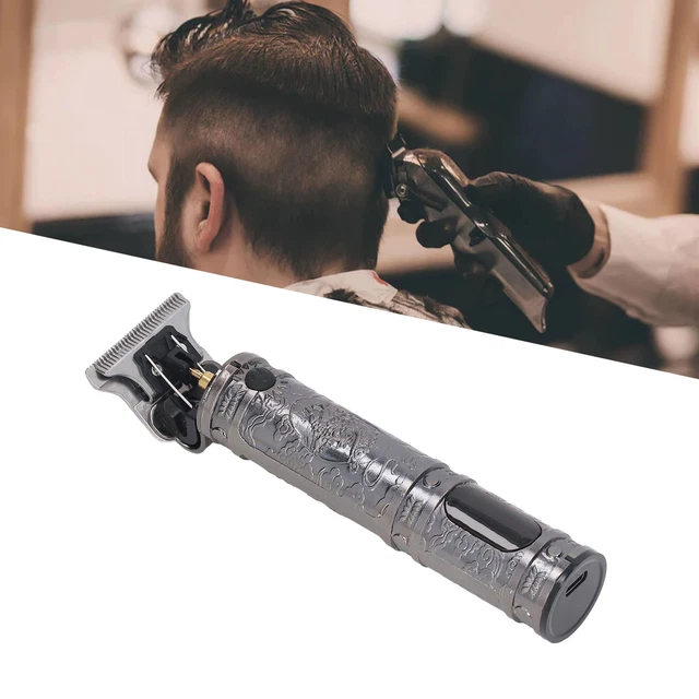 (Dragon Head LCD Silver)Hair Trimmer Portable Slip Resistant Electric Hair