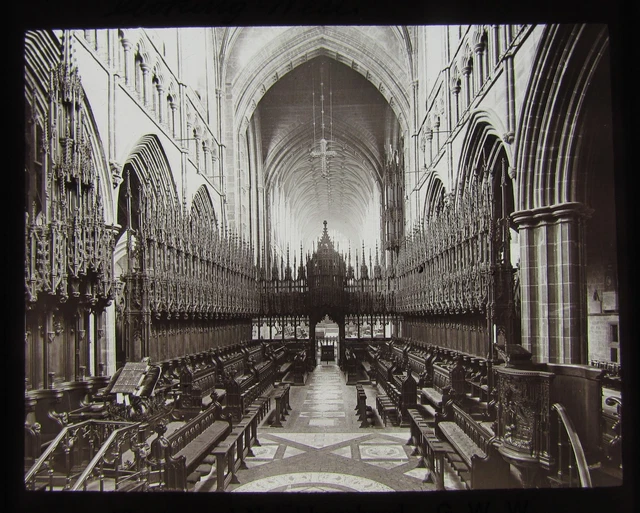 VIKTORIANISCHE GWW Glas magische Laterne Rutsche DER CHOR C1890 KESTERKATHEDRALE