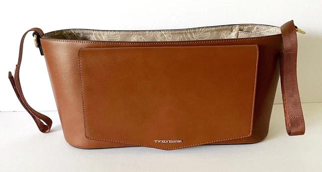 TwelveLittle Peek A Boo Stroller Caddy Brown Toffee Vegan Leather Organizer