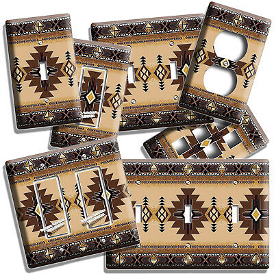 Brown Latin Southwest Blanket Pattern Light Switch Outlet Wall Plates Room Decor