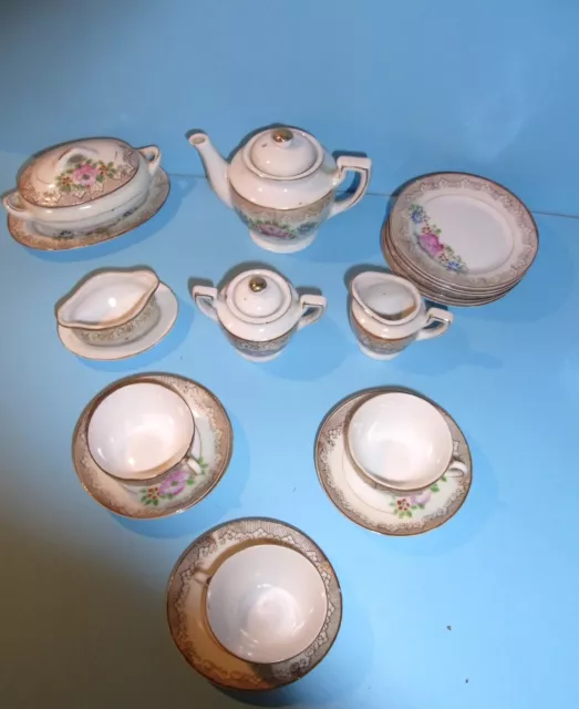 Puppengeschirr Jugendstil Österreich Konvolut Kaffeekern Terrine 16 Teile