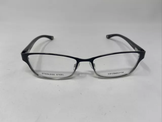 Liz Claiborne L614 Jbu Black Silver 52/16/130 Flex Hinge Eyeglasses Bg61