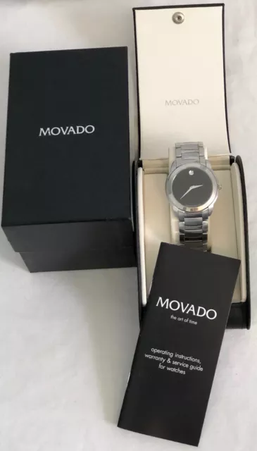 Movado Museum Swiss Quartz Stainless Steel Black Dial Mens Watch G2 1852 7375406