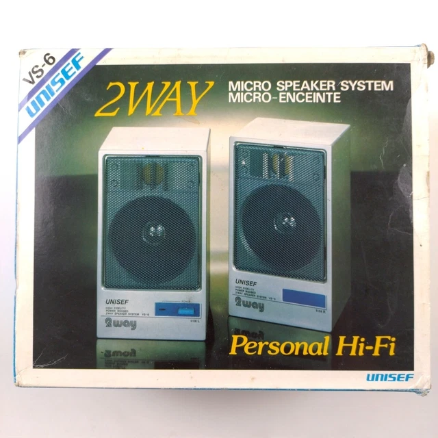UNISEF 2 WAY High Fidelity Micro Speaker System Made In Japan Vintage