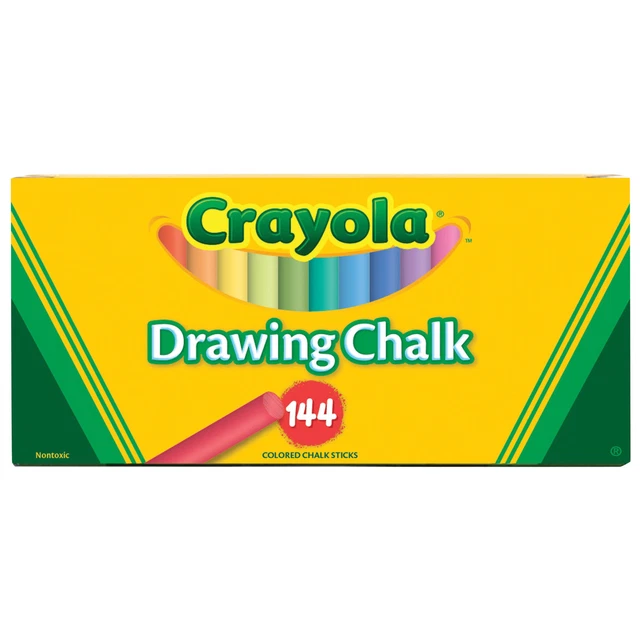 CRAYOLA DRAWING CHALK, NonToxic, Assorted Colors, Set of 144 30.82