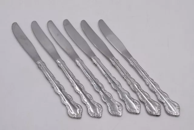 Vintage 6 X Oneida MOZART  21cm Deluxe Stainless Steel Dinner Knives - Cutlery