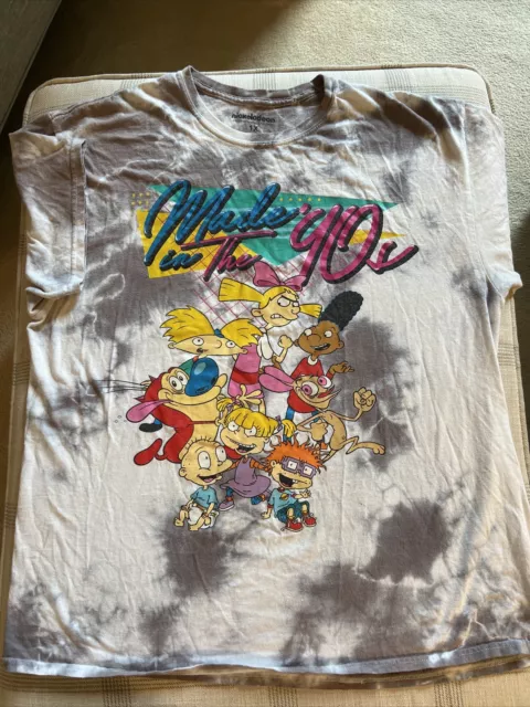 NICKELODEON CARTOON CHARACTERS Made in The 90's Tie Dye T-shirt Size 1X ...