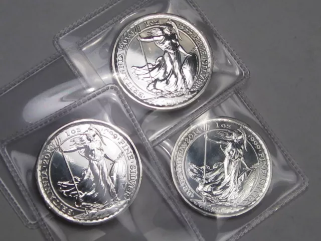 3 2014 Argent 0.9kg Britannia GB Grande-Bretagne 1oz .999 Fin Chaque En Flips