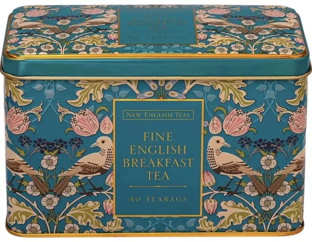 New English Teas Fine English Breakfast Tea 40 Teabags ￼Early Bird Tin Gift Box