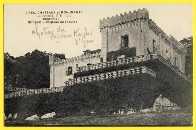 cpa NERSAC (Charente) CHÂTEAU de FLEURAC "du Capitaine KARCHER 8e Génie"