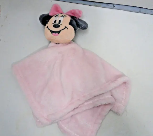 Minnie Mouse Lovey Pink Security Blanket 15"x 15" Disney Baby