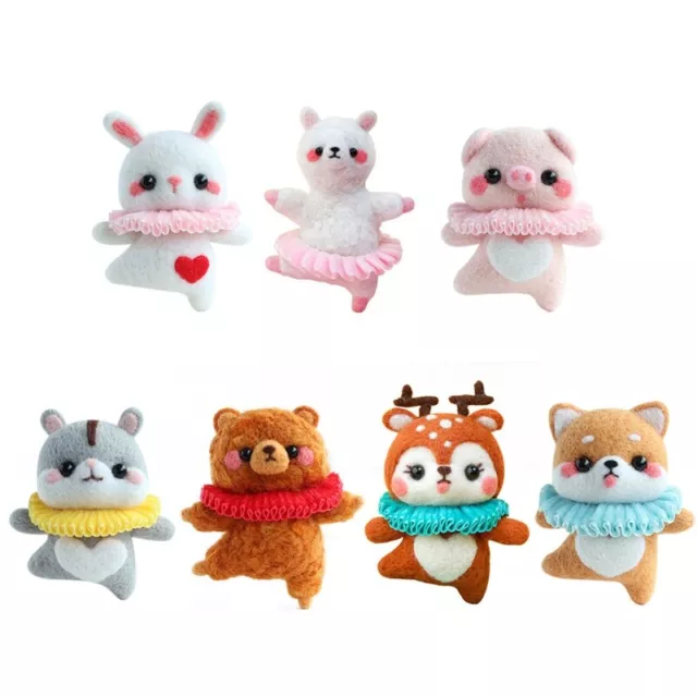 DIY Cute Cartoon Wool for Doll Felt Craft Unfinished Poked Handcraft Pack