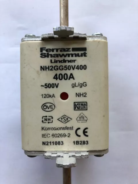 Sécurité Ferraz Shawmut Lindner NH2GG50V400 - Usé - Worldwide Expédition 2