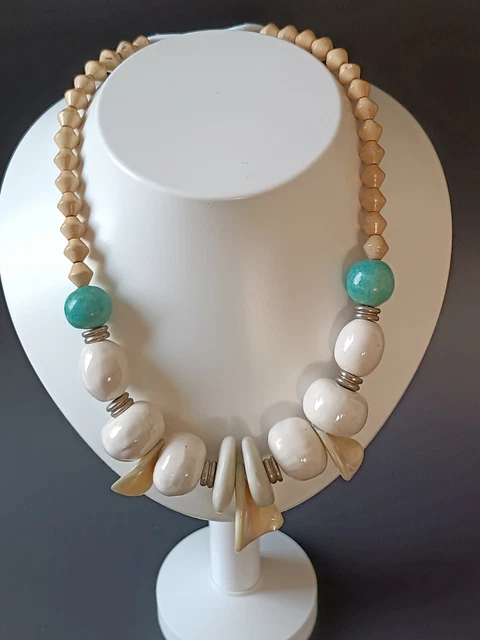 Collier Vintage En Corne De Bovin Et Perle De Cornaline - Style Naturel Et Unique
