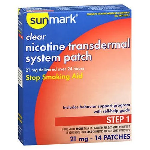 Sunmark Transparent Nicotine Transdermique Système Patchs Étape