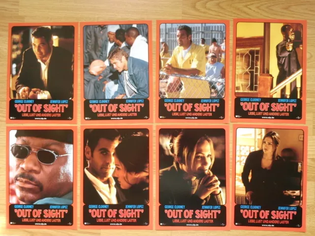 OUT OF SIGHT German lobby card set - George Clooney-  Jennifer Lopez SODERBERGH