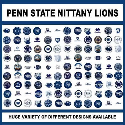 100 Precut COLLEGE PENN STATE LIONS BOTTLE CAP CHARM TRAY IMAGES 1 inch DESIGNS