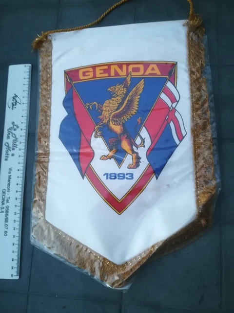 Fanion Vintage Genoa 1893 - Banderin De Football Italien - Calcio