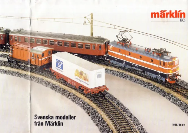 catalogo MÄRKLIN 1985/86 HO Svenska Modeller supplement for Sweden   SV   aa