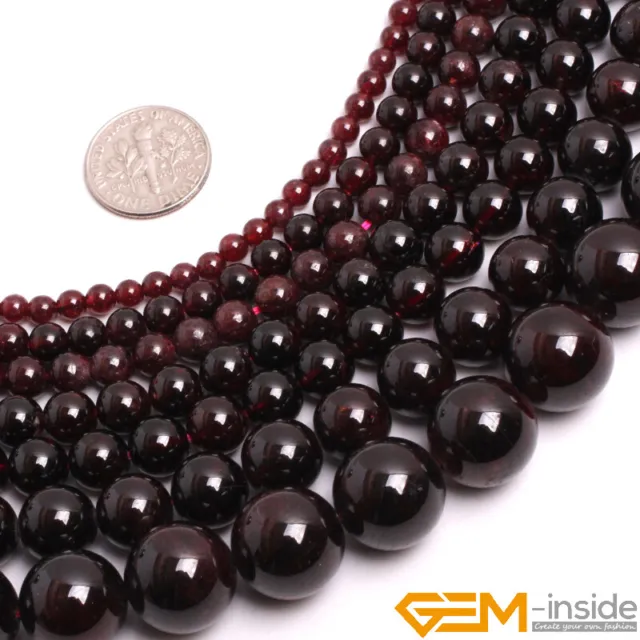 Natural Dark Red Garnet Gemstone Round Beads For Jewelry Making 15" 6mm 8mm 10mm