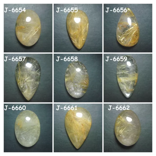 Natural Golden Rutile Quartz Loose Gemstone Cabochon For Jewelry  Making