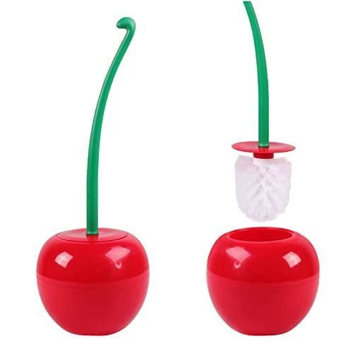 Dora Bridal Cherry Toilet Bowl Brush Hold Combo Set, 1 Pack Heavy Base Clean