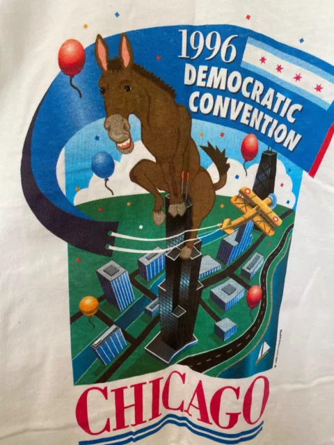 NOS 1996 Chicago Democratic National Convention DNC T Shirt Single Stitch USA