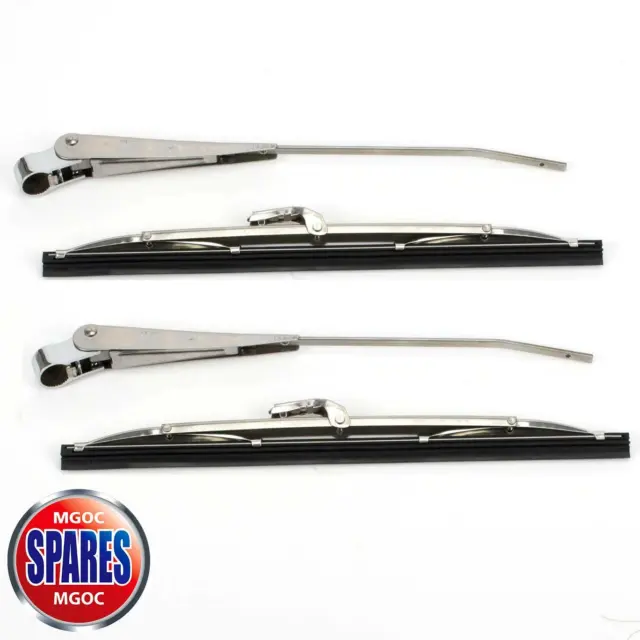 MGB Roadster Stainless Steel Wiper Blades & Arms 1969+ - F258K