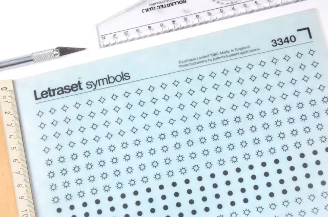 LETRASET SYMBOLS Rub On Symbol Transfers OILFIELD SYMBOLS ( #3340)