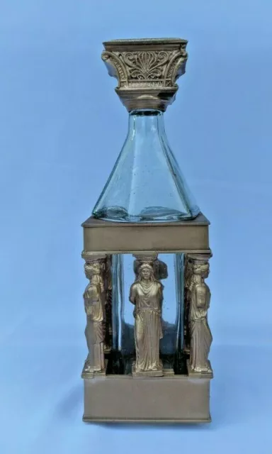 GREEK Vintage Liquor Bottle Empty Decanter Goddess Venus Statues Collection Base 2