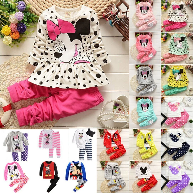 Tuta tuta a maniche lunghe bambino Topolino Minnie set abiti da salotto