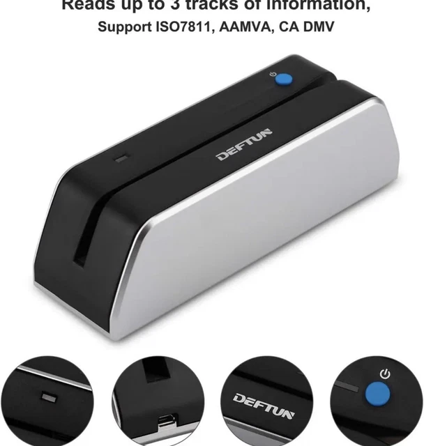 Deftun Bluetooth MSR-X6(BT) MSRX6BT Magnetic Stripe Card Reader Writer Encode..