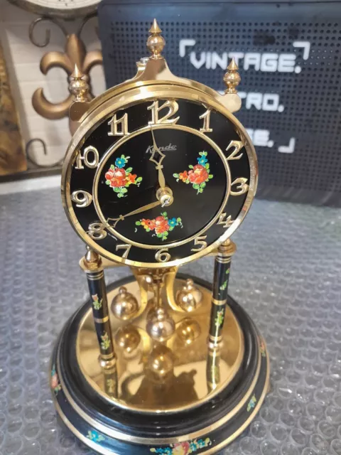 Vintage Kieninger & Obergfell Kundo 400 Day  Anniversary Glass Dome Clock- 8.5cm