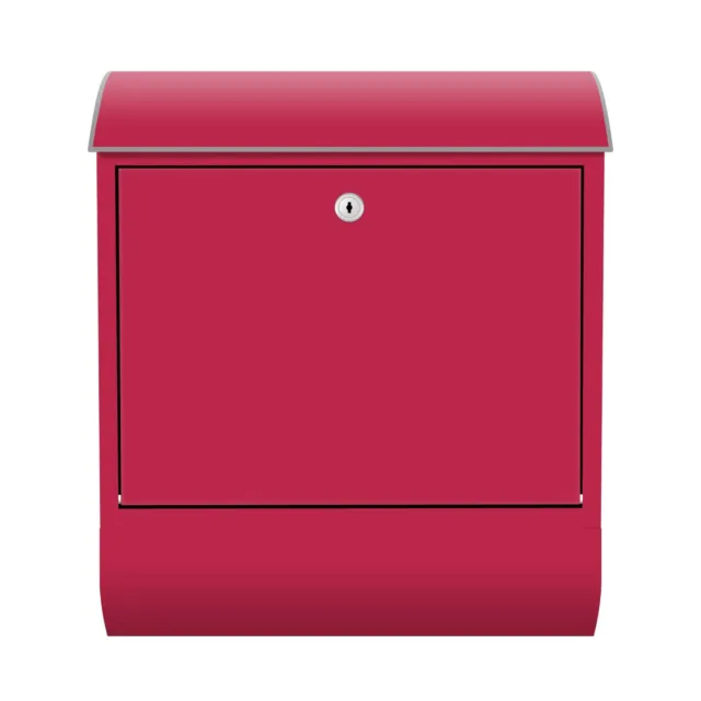 Buzón de diseño buzón con bandeja de periódico carta unicolor rojo viva magenta