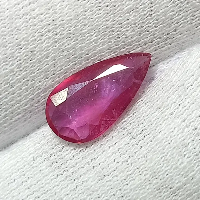 Natural Treated A Grade 2.87 Carat Pear Cut Mozambique Ruby 13.51x7.17x3.13 mm