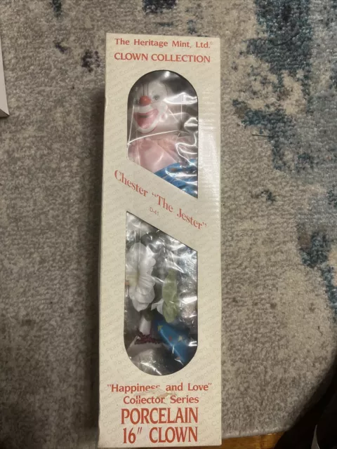 The Heritage Mint Ltd. Clown Collection Chester “ The Jester” 16” Porcelain Doll