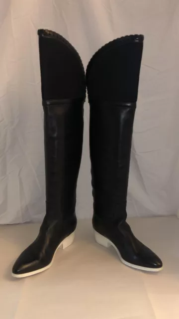 39 US 9 ❤️ Alexander Wang Lovanni Black Leather Over the Knee Thigh High Boots 3