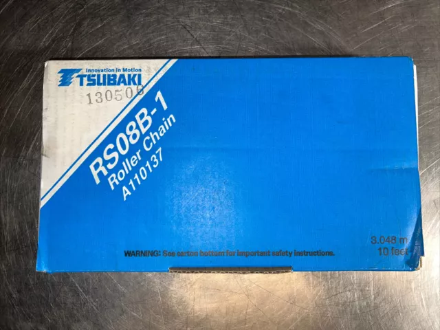NOS Surplus Tsubaki RS08B-1 Roller Conveyor Chain 10 feet 3.048m