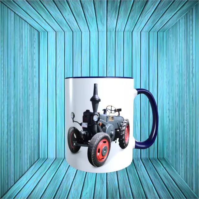 (10 01) Kaffeetasse Emailletasse Traktor Oldtimer Bulldog Inkl. Name / Text