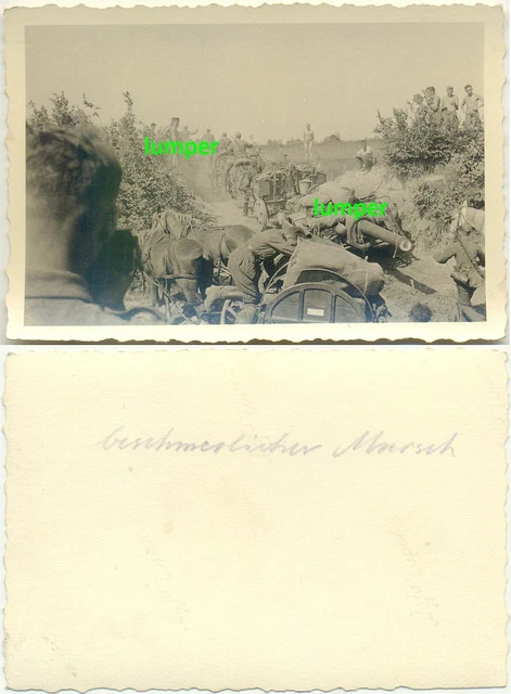 2. WK Foto, Soldaten Pferd Geschütz Kanone, Vormarsch auf Kiew, Feldzug Russland