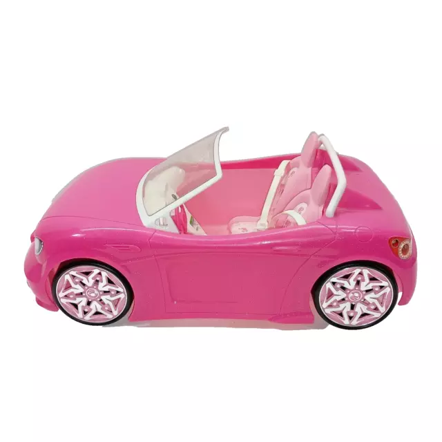 2013 Mattel Barbie Pink Glitter 2 Seat Convertible Seatbelts Toy Car
