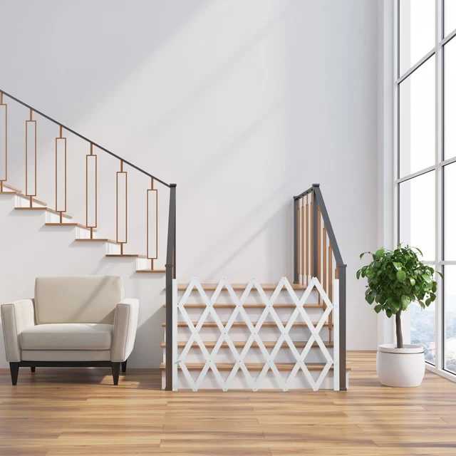Ycozy Barriere De Securite Enfant Sans Percage 0 à 150cm, Rétractable Barriere De Securite Chien Avec Poteau De Support Barriere Escalier Enroulable Pour Escaliers, Couloirs, Intérieur Et Extérieur