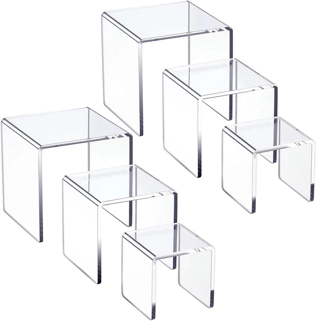 TABLETOP CLEAR ACRYLIC Display RISERS 3Tier Risers 2 sets Showcase