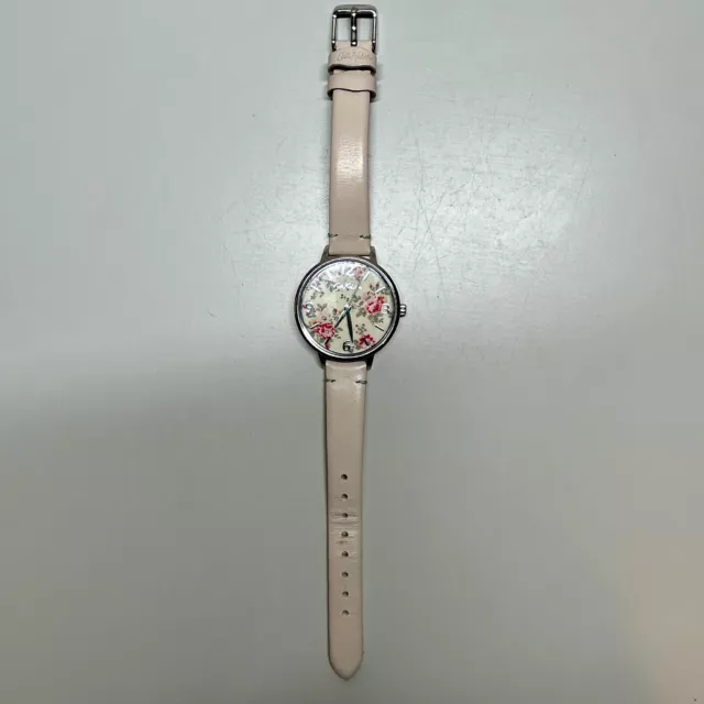 Cath Kidston Kingswood Rose Nude Leather Strap Watch Quartz WORKING