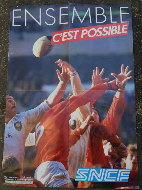 AFFICHE ANCIENNE JOE BRIDGE RUGBY 10 JANVIER 1954 St FLORENT BERRY